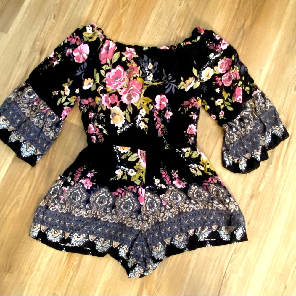 Angie Floral Boho Romper Women’s Medium